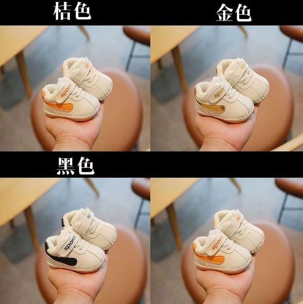 Winter men's cotton shoes 0-1 years old 6-12 months soft bottom toddler shoes. Women's baby cotton shoes with velvet a generation of hair